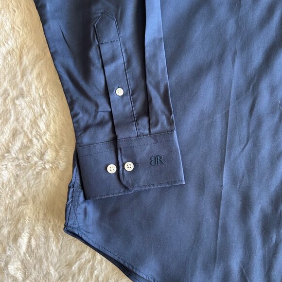NWT Banana Republic Non-Iron Slim Fit Navy Long Sleeve Button-Up Dress Shirt XL - Picture 3 of 7